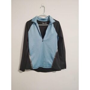 Under Armour ColdGear Women's Quarter Zip Pullover Blue Black Shirt Size Medium